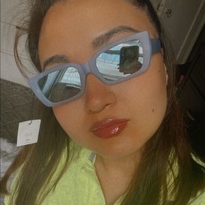 NEW Blue mirroring sunglasses square trendy modern stylish